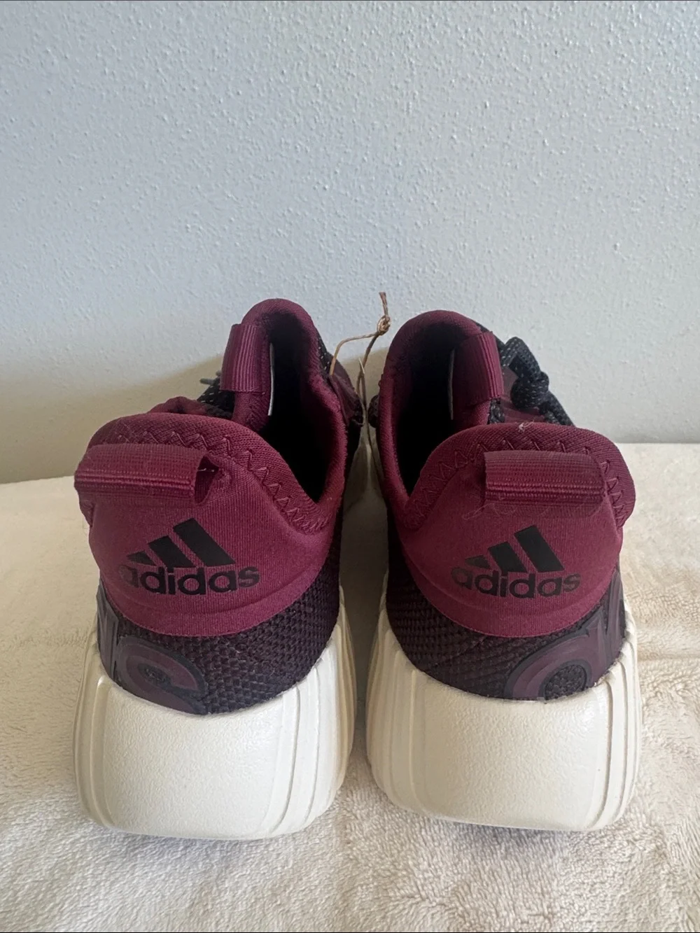 adidas Kids Burgundy and Cream Athletic Sneakers